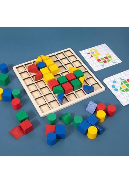 Ahşap Yaratıcı Ekleme Yapı Taşı Bulmaca Montessori Öğretim Yardımcıları Montessori Çocuk Erken Eğitim Eğitici Oyuncaklar (Yurt Dışından)