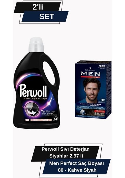 Siyahlar İçin 2,97 lt + Men Perfect Siyah Kahve 80 Saç Boyası Kıyafet Ve Kişisel Bakım Seti