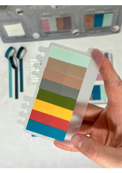 Karışık Tonlar Cetvelli Retro Renk İndeks Sticker/İndex/Postit/Post-it/Kitap Ayracı/Not Kağıdı/Washi Bant fırsatları