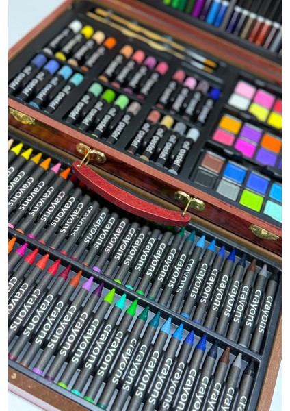 Hokota Ahşap Kutulu 140'lı Karışık Çizim ve Boyama Seti Renkli Medya modelleri