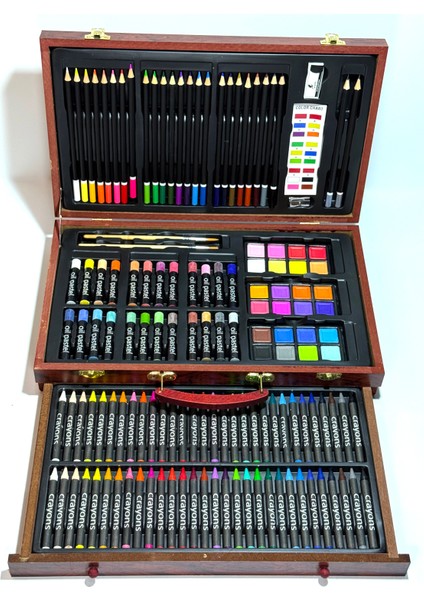 Hokota Ahşap Kutulu 140'lı Karışık Çizim ve Boyama Seti Renkli Medya indirimleri