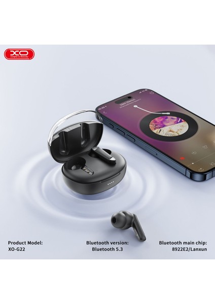 Tws Kablosuz Kulaklık G22,6 Saat Müzik Süresi,anc&enc,ıpx4 Suya Dayanıklı,dokunmatik KONTROL,400MAH
