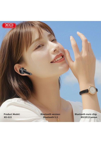 Tws Kablosuz Kulaklık G22,6 Saat Müzik Süresi,anc&enc,ıpx4 Suya Dayanıklı,dokunmatik KONTROL,400MAH