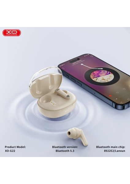 Tws Kablosuz Kulaklık G22,6 Saat Müzik Süresi,anc&enc,ıpx4 Suya Dayanıklı,dokunmatik KONTROL,400MAH