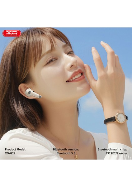 Tws Kablosuz Kulaklık G22,6 Saat Müzik Süresi,anc&enc,ıpx4 Suya Dayanıklı,dokunmatik KONTROL,400MAH