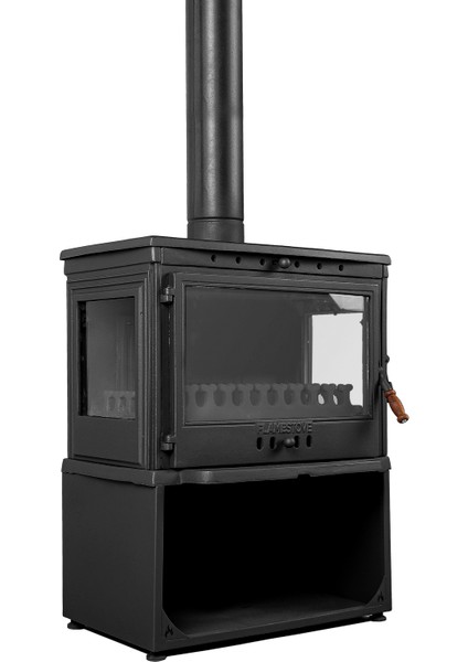 Flamestove FS-042YKST Retro Lüx 3camlı Yan Kapaklı Odunluklu Şömine