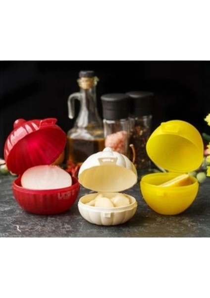 3'lü Set Soğan Sarımsak Limon Saklama Kabı fırsatları