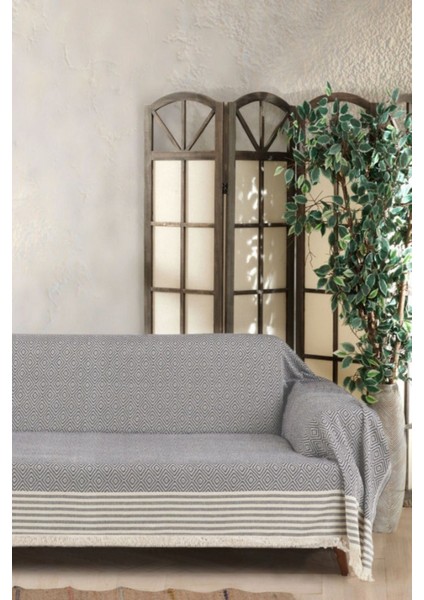 Koyu Gri 3m Koltuk Kanepe Çekyat Örtüsü Yumuşak Pamuk Kaymaz Tasarımlı Kollarını Örten modelleri