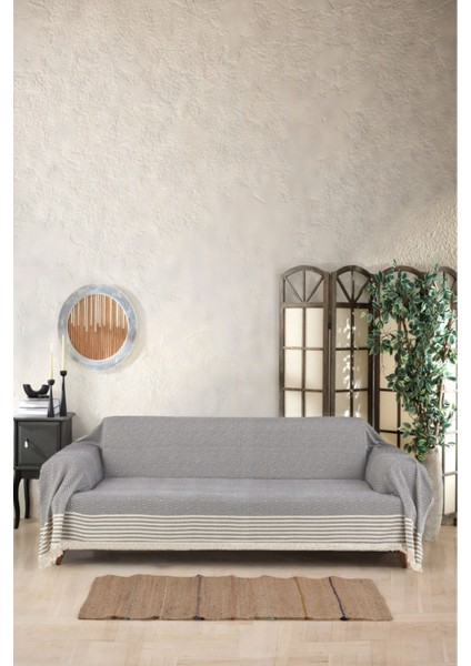 Koyu Gri 3m Koltuk Kanepe Çekyat Örtüsü Yumuşak Pamuk Kaymaz Tasarımlı Kollarını Örten fırsatları