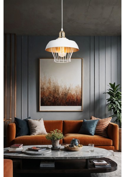 Karya Lena Sarkıt Beyaz - Gold