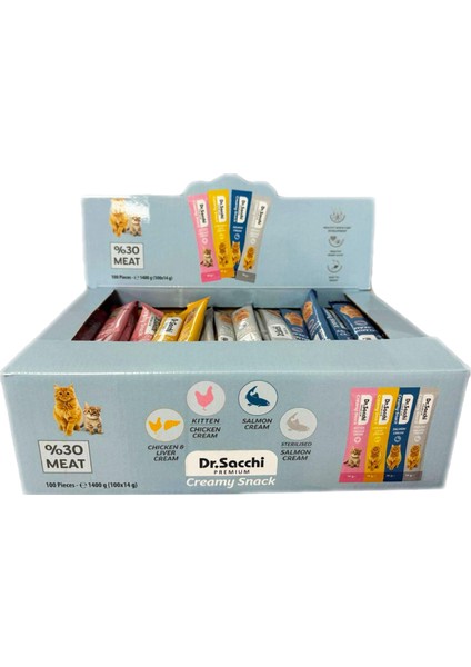 Dr.sacchi Creamy Snack 14 gr Karışık- 100'LÜ Kutu