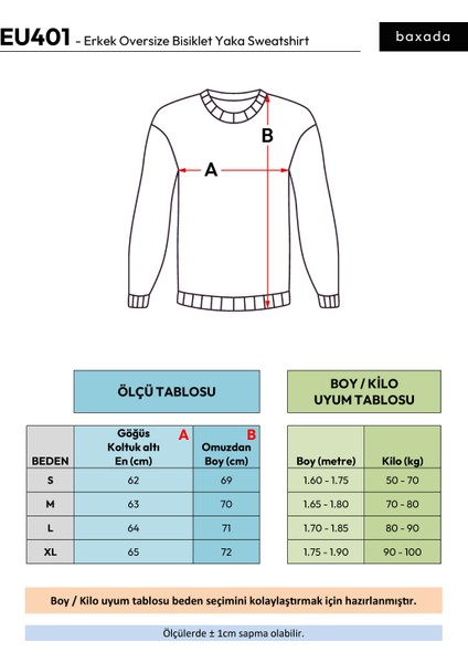 Erkek Bej Oversize Bisiklet Yaka Sweatshirt