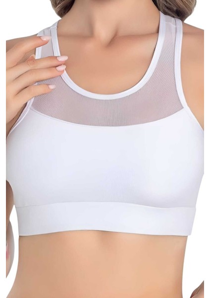 Kadın Büstiyer Kadın Tül Detaylı Crop