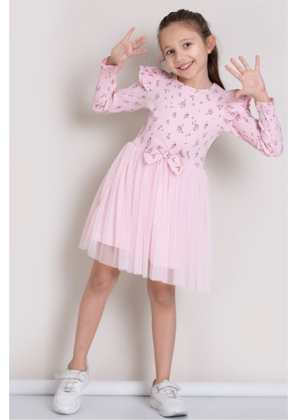 Kız Çocuk Bayramlık Çiçek Desenli Tül Elbise | Şık ve Rahat Tasarım ❤️✨