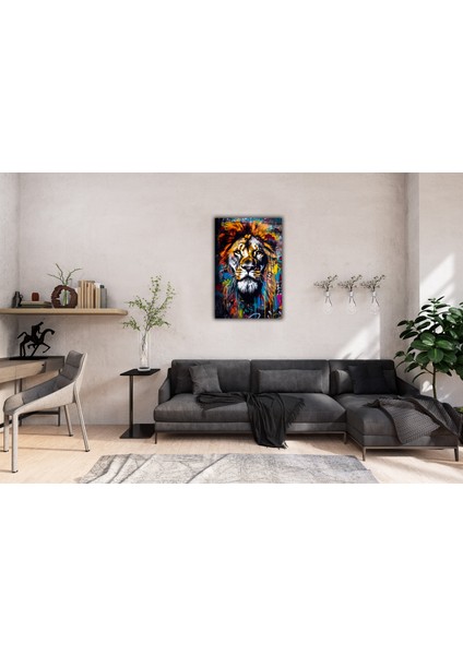 Çok Renkli Aslan Dekoratif Kanvas Tablo modelleri
