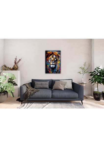 Çok Renkli Aslan Dekoratif Kanvas Tablo fırsatları