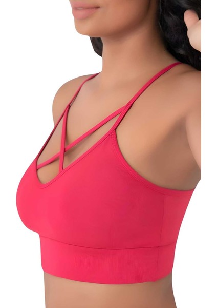 Kadın Büstiyer Kadın Çapraz Detaylı Crop indirimleri