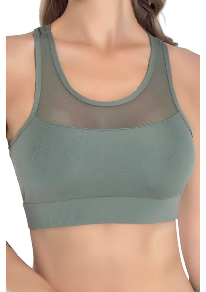 Kadın Büstiyer Kadın Tül Detaylı Crop