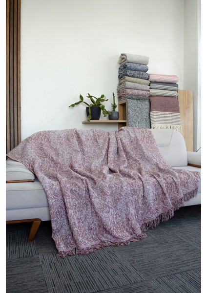 Diva Pamuklu Çekyat Örtüsü 170X220 cm Bordo Çift Taraflı Kullanım Koltuk Örtüsü | Koltuk Şalı