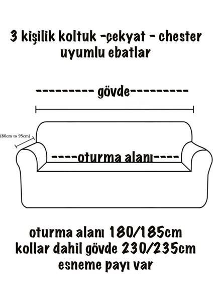 Jakarlı 3 Kişilik Koltuk Örtüsü Kaliteli, Lastikli, Streç, Esnek, Çekyat, Kanepe Kılıfı Yıkanabilir indirimleri