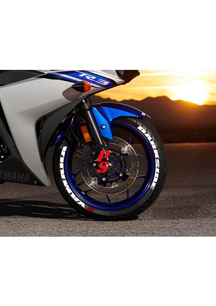 Yamaha Racing Araç Lastik Stikeri Lastik Yazısı Tüm Lastik Yanaklarına Uyumlu 8ADET Beyaz