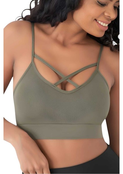 Kadın Büstiyer Kadın Çapraz Detaylı Crop fırsatları