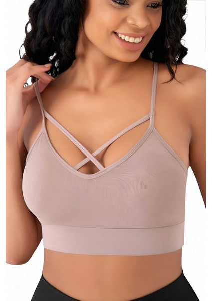 Kadın Büstiyer Kadın Çapraz Detaylı Crop