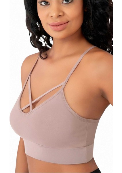 Kadın Büstiyer Kadın Çapraz Detaylı Crop indirimleri