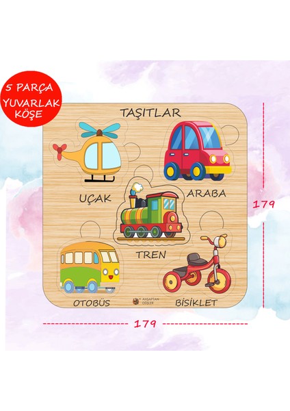 Taşıt Temalı Ahşap Bul Tak Ahşap Puzzle