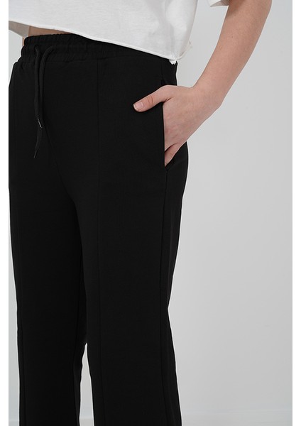 Kız Çocuk Iki Iplik Kumaş Çımalı Yırtmaç Paçalı Jogger Pantolon modelleri