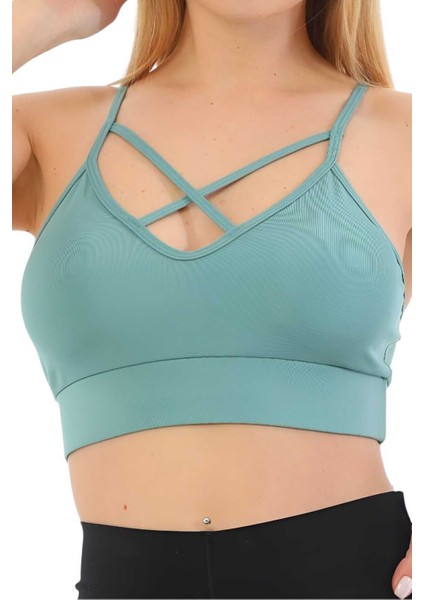 Kadın Büstiyer Kadın Çapraz Detaylı Crop