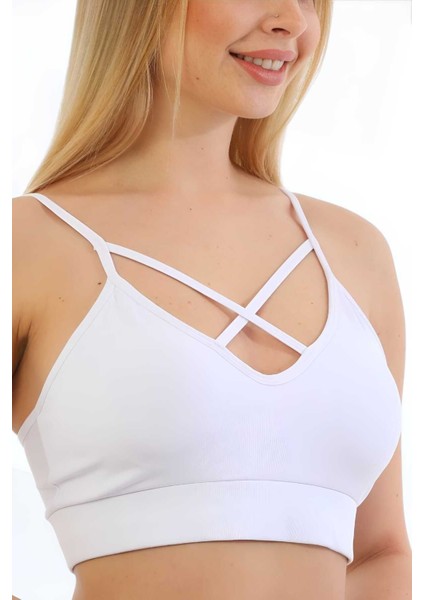 Kadın Büstiyer Kadın Çapraz Detaylı Crop indirimleri