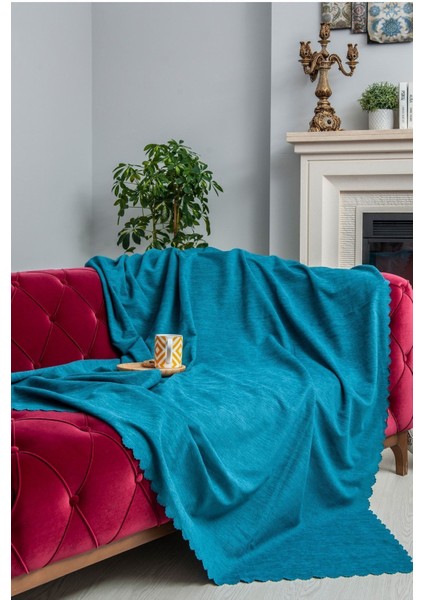 Koltuk Örtüsü | Çekyat Örtüsü | Koltuk Şalı 175X215 Mikrofiber Şönil Çift Taraflı Kaymaz | Turkuaz fiyatları