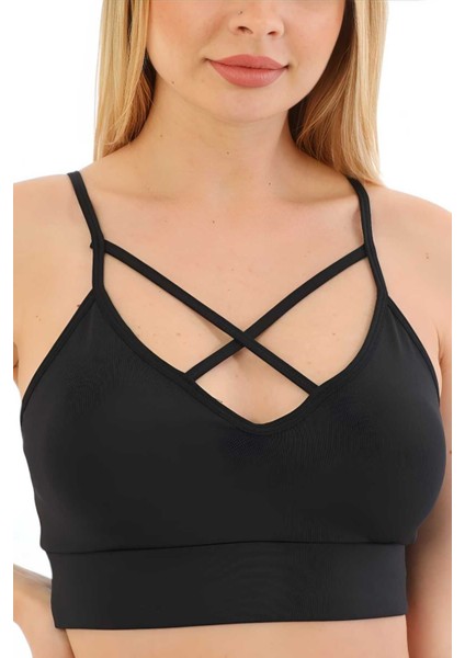 Kadın Büstiyer Kadın Çapraz Detaylı Crop