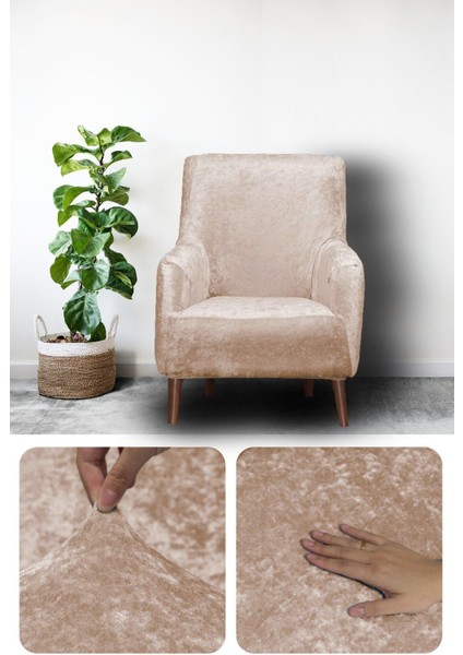 Kadife Tekli Koltuk Örtüsü Lastikli Kanepe Örtüsü | Lastikli Koltuk Örtüsü | Koltuk Kılıfı