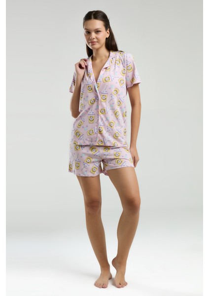 Kadın Pembe Şortlu Pijama Takımı fiyatları