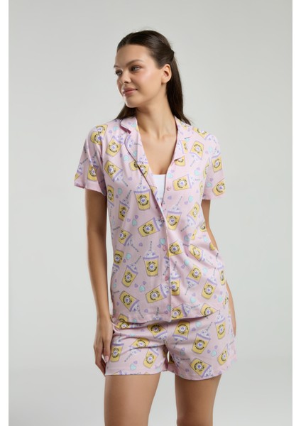 Kadın Pembe Şortlu Pijama Takımı fırsatları