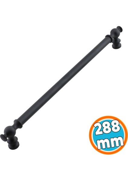 Çekmece Mutfak Mobilya Metal Dolabı Dolap Kapak Kulpu Kulpları Kulbu 288 mm Siyah