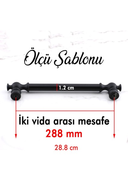 Çekmece Mutfak Mobilya Metal Dolabı Dolap Kapak Kulpu Kulpları Kulbu 288 mm Siyah