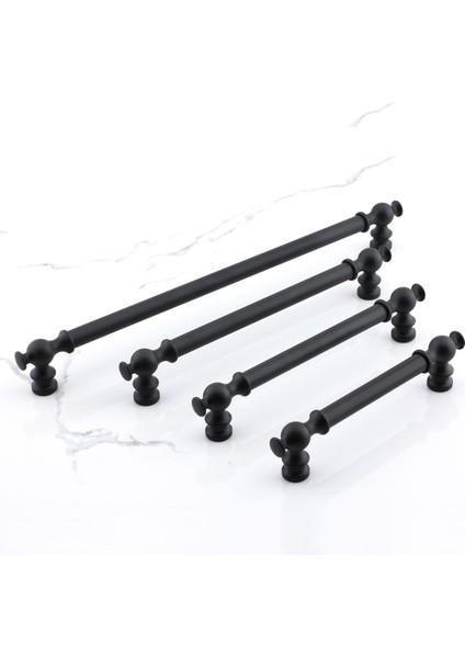 Çekmece Mutfak Mobilya Metal Dolabı Dolap Kapak Kulpu Kulpları Kulbu 288 mm Siyah