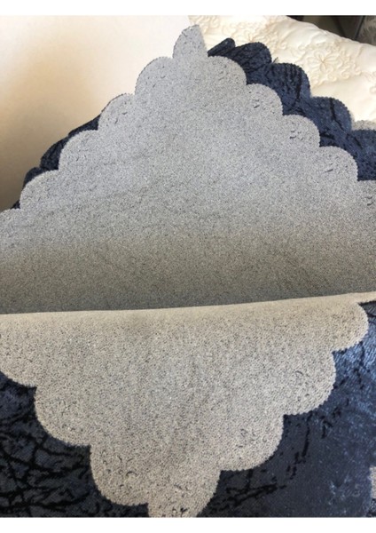 Süngerli Koltuk Çekyat Örtüsü Damar Desenli Parlak ve Kaymaz Petrol Mavisi modelleri