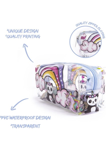 Mix Şeffaf Fermuarlı Desenli Kalem Kutu fırsatları