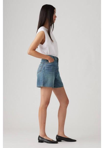 Kadın Yüksek Bel Bol Keten+ Kot Şort - A9311-0017 fiyatları