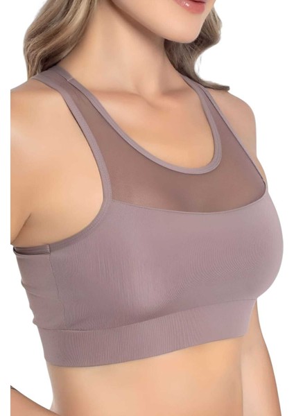 Kadın Büstiyer Kadın Tül Detaylı Crop indirimleri