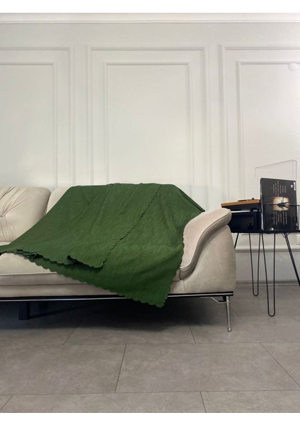 Yıkanılabilir Kaymaz Yeşil Şönil Koltuk Örtüsü