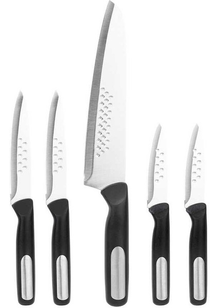 5 Parça Siyah Metal Detaylı Bıçak Seti (8695835414638)