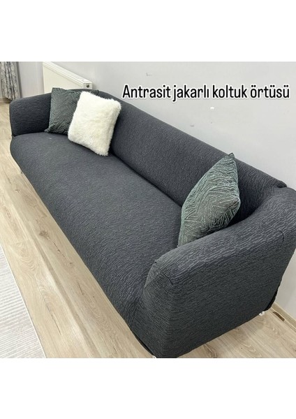 Düz Jakarlı 3 Kişilik Kanepe Örtüsü Lastikli