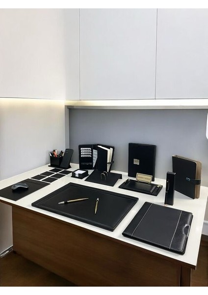 Kişiye Özel Isimli Komple Deri Lüx Ofis Aksesuar Seti Ofis Hediyesi