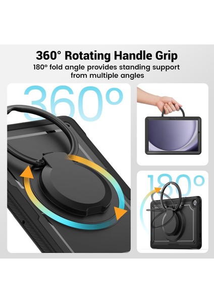 Apple iPad 11.nesil A16 11INÇ/10.NESIL 10.9inç Kılıf Handle Ring Yüzüklü Amour Tank Case Fuji modelleri