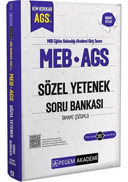 Pegem Akademi Meb Ags Kim Korkar Sözel Yetenek Soru Bankası Tamamı Çözümlü